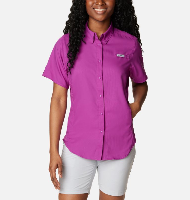 Women’s PFG Tamiami II Short Sleeve Shirt, Color: Berry Jam, image 1
