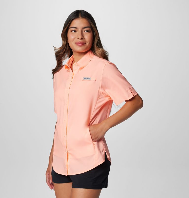 Women's PFG Tamiami II Short Sleeve Shirt, Color: Tiki Pink, image 4