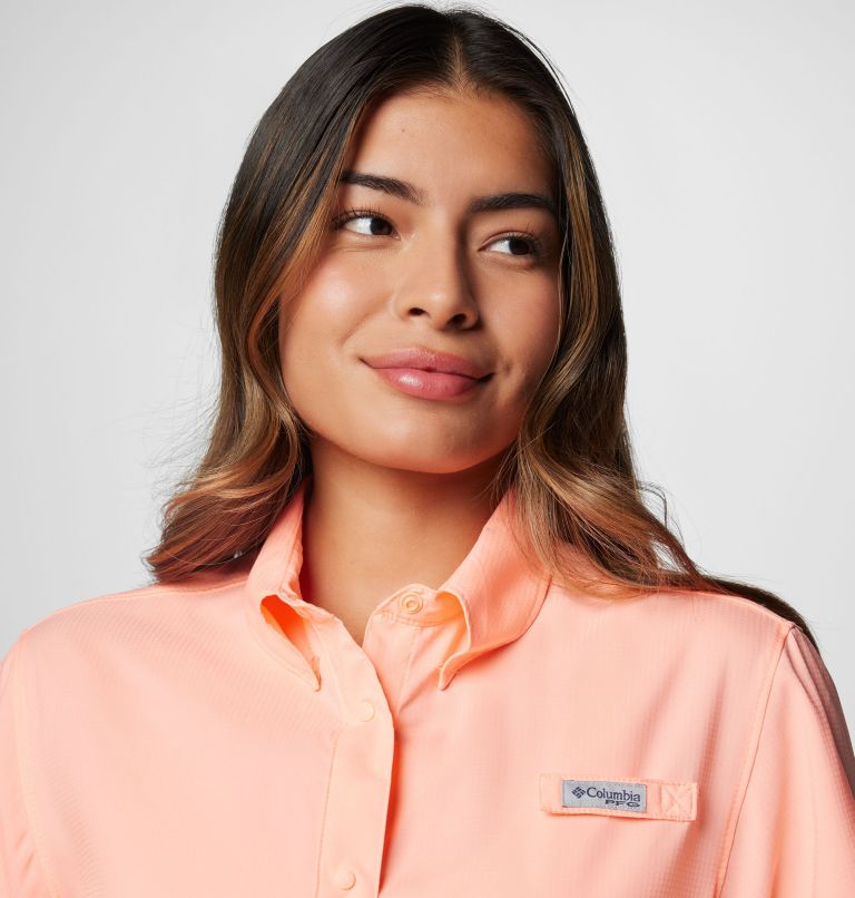 Women's PFG Tamiami II Short Sleeve Shirt, Color: Tiki Pink, image 5