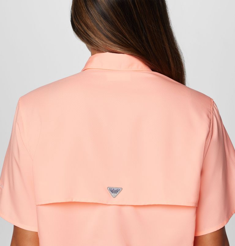 Women's PFG Tamiami II Short Sleeve Shirt, Color: Tiki Pink, image 6