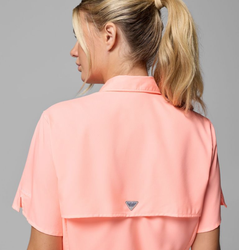 Women's PFG Tamiami II Short Sleeve Shirt, Color: Tiki Pink, image 8