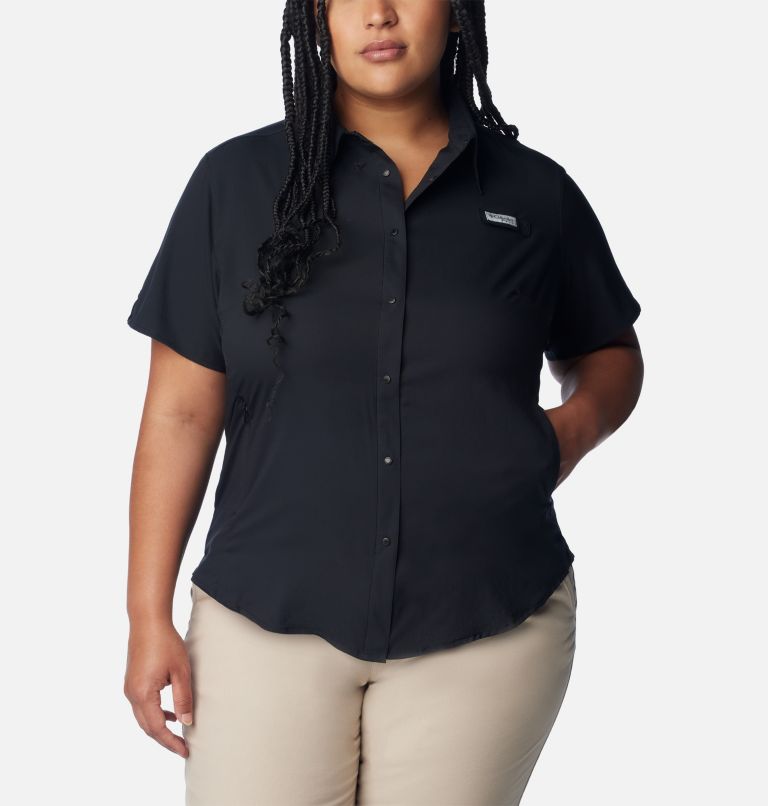 Women's plus size 2024 black polo shirts