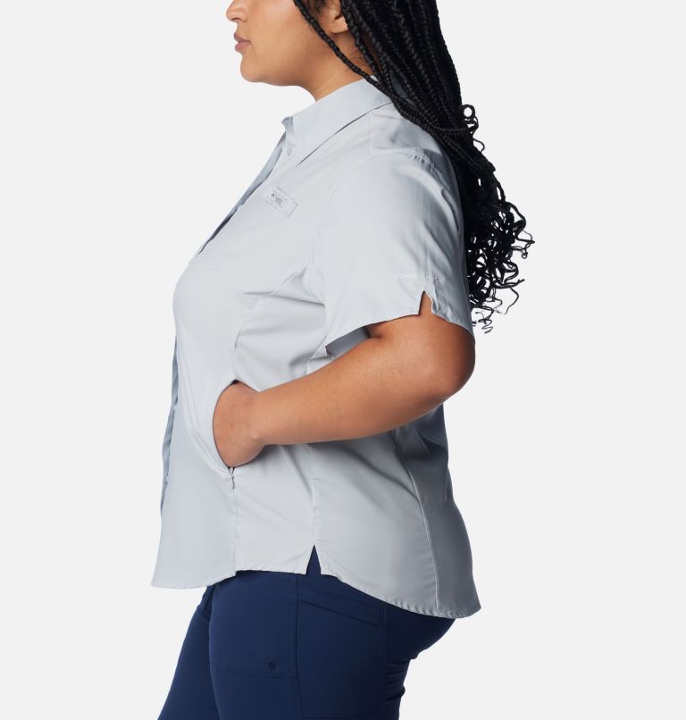 Women’s PFG Tamiami II Short Sleeve Shirt - Plus Size, Color: Cirrus Grey, image 3