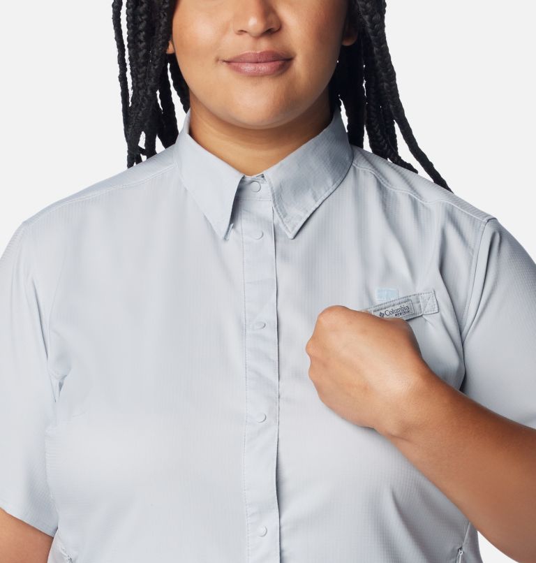 Women’s PFG Tamiami II Short Sleeve Shirt - Plus Size, Color: Cirrus Grey, image 4