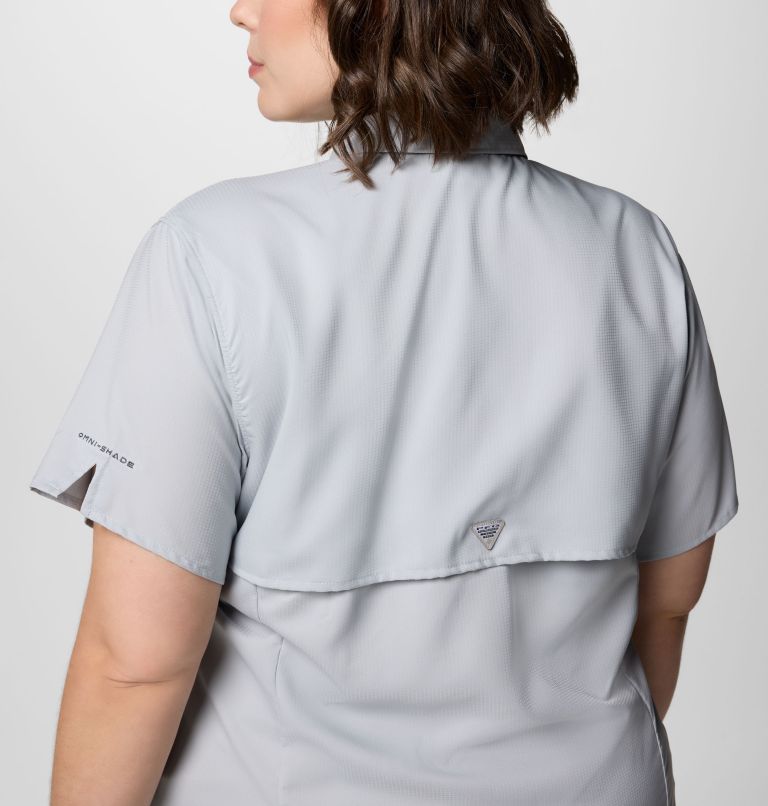 Women's PFG Tamiami II Short Sleeve Shirt - Plus Size, Color: Cirrus Grey, image 5