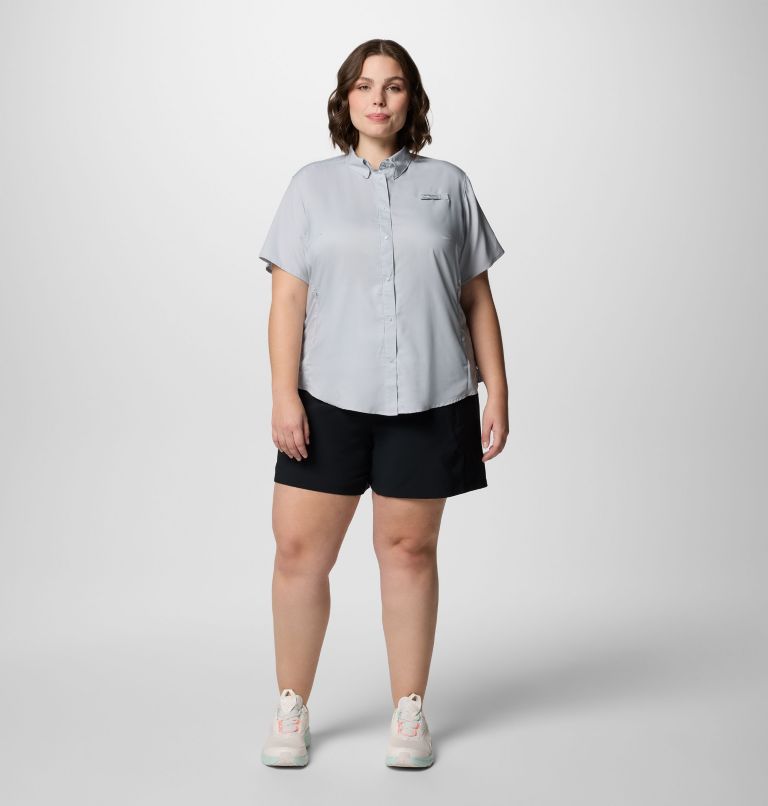 Women's PFG Tamiami II Short Sleeve Shirt - Plus Size, Color: Cirrus Grey, image 6