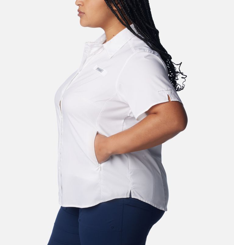 Women’s PFG Tamiami II Short Sleeve Shirt - Plus Size, Color: White, image 3