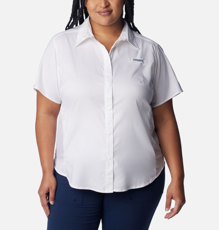Thumbnail: Women’s PFG Tamiami II Short Sleeve Shirt - Plus Size, Color: White, image 1