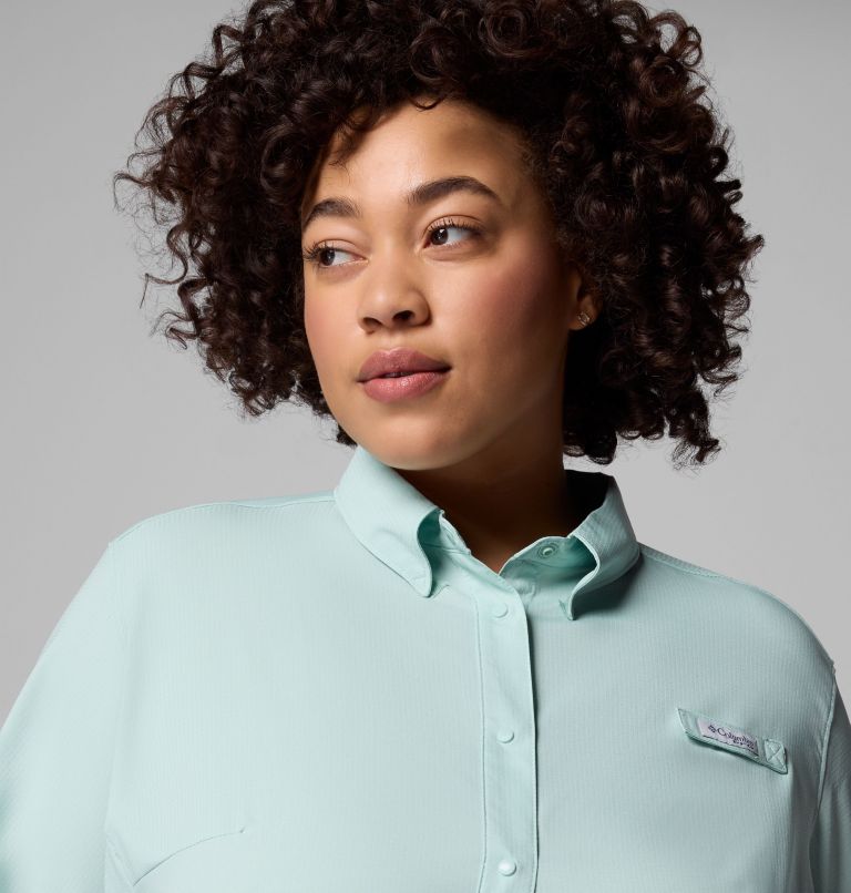 Women's PFG Tamiami II Short Sleeve Shirt - Plus Size, Color: Misty Jade, image 5