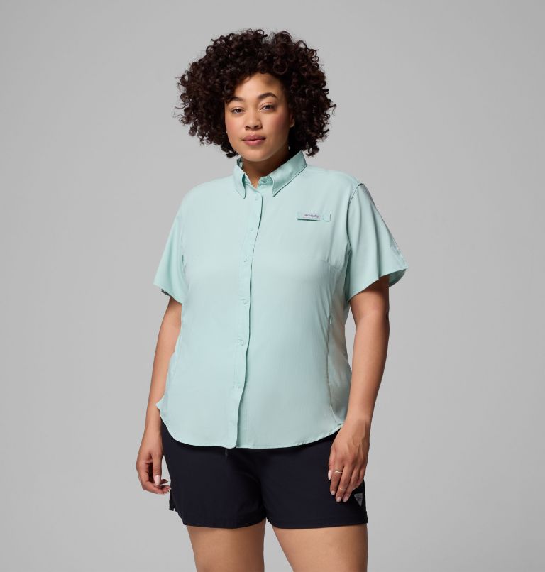 Women's PFG Tamiami II Short Sleeve Shirt - Plus Size, Color: Misty Jade, image 1