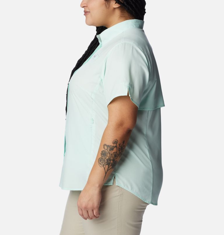 Thumbnail: Women’s PFG Tamiami II Short Sleeve Shirt - Plus Size, Color: Gullfoss Green, image 3