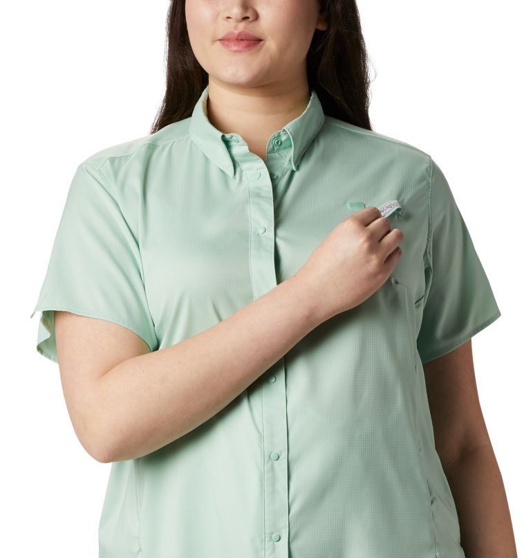 Thumbnail: Women’s PFG Tamiami II Short Sleeve Shirt - Plus Size, Color: New Mint, image 4