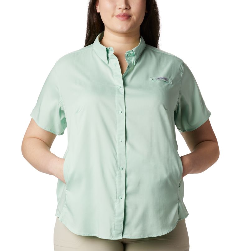 Thumbnail: Women’s PFG Tamiami II Short Sleeve Shirt - Plus Size, Color: New Mint, image 6