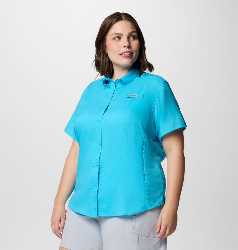 Women's PFG Tamiami II Short Sleeve Shirt - Plus Size, Color: Atoll, image 3