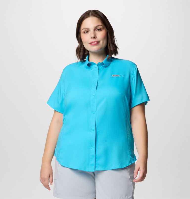 Women's PFG Tamiami II Short Sleeve Shirt - Plus Size, Color: Atoll, image 1