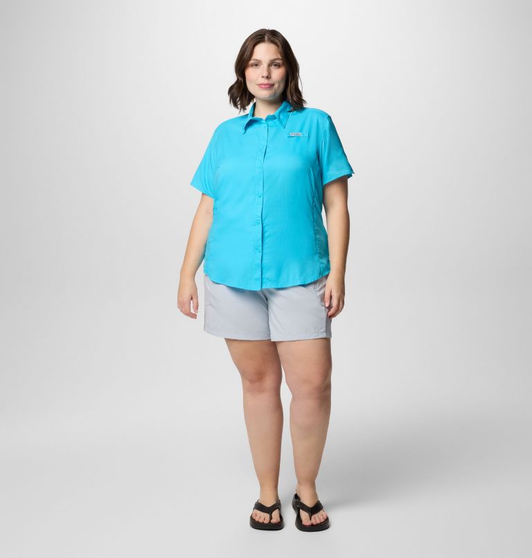 Women's PFG Tamiami II Short Sleeve Shirt - Plus Size, Color: Atoll, image 6