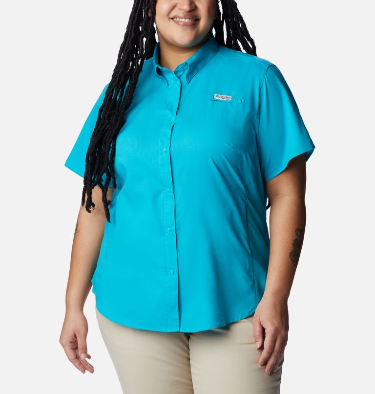 Women’s PFG Tamiami II Short Sleeve Shirt - Plus Size, Color: Ocean Teal, image 1