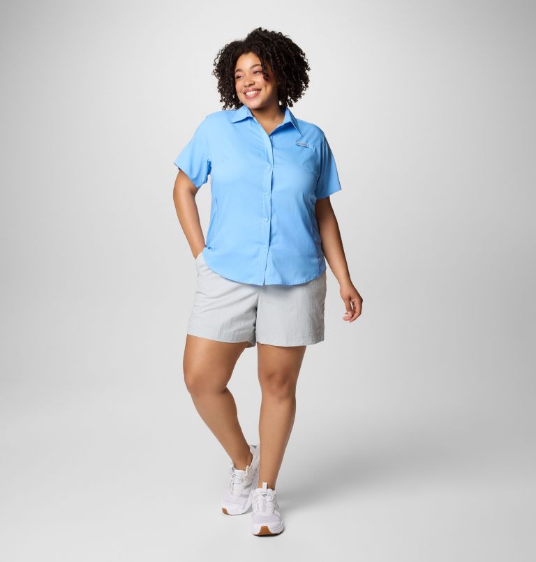 Women's PFG Tamiami II Short Sleeve Shirt - Plus Size, Color: White Cap, image 3