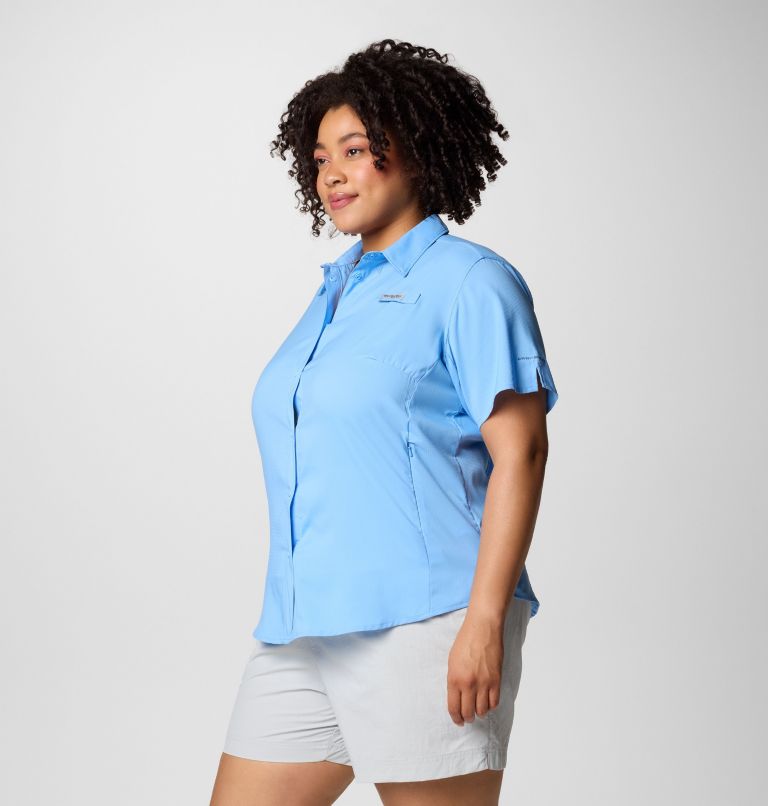 Women's PFG Tamiami II Short Sleeve Shirt - Plus Size, Color: White Cap, image 4