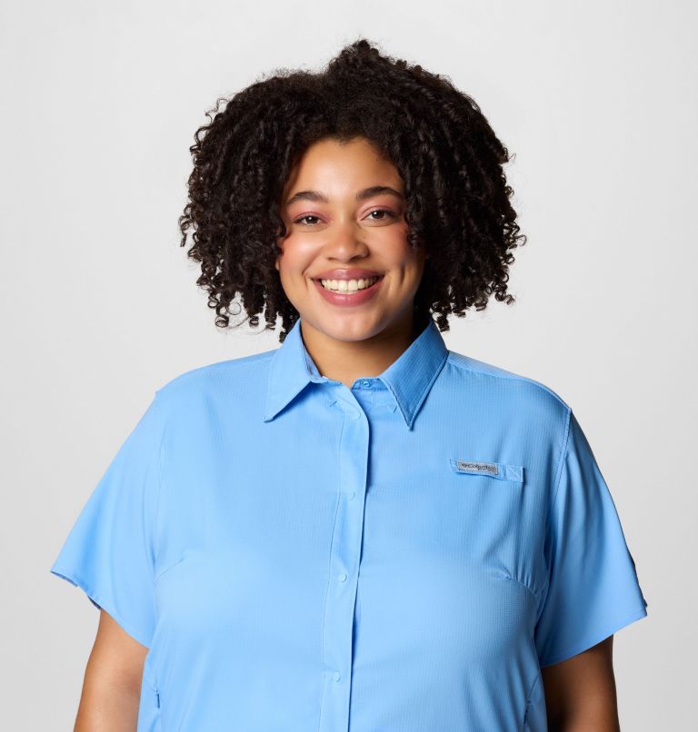 Women's PFG Tamiami II Short Sleeve Shirt - Plus Size, Color: White Cap, image 5
