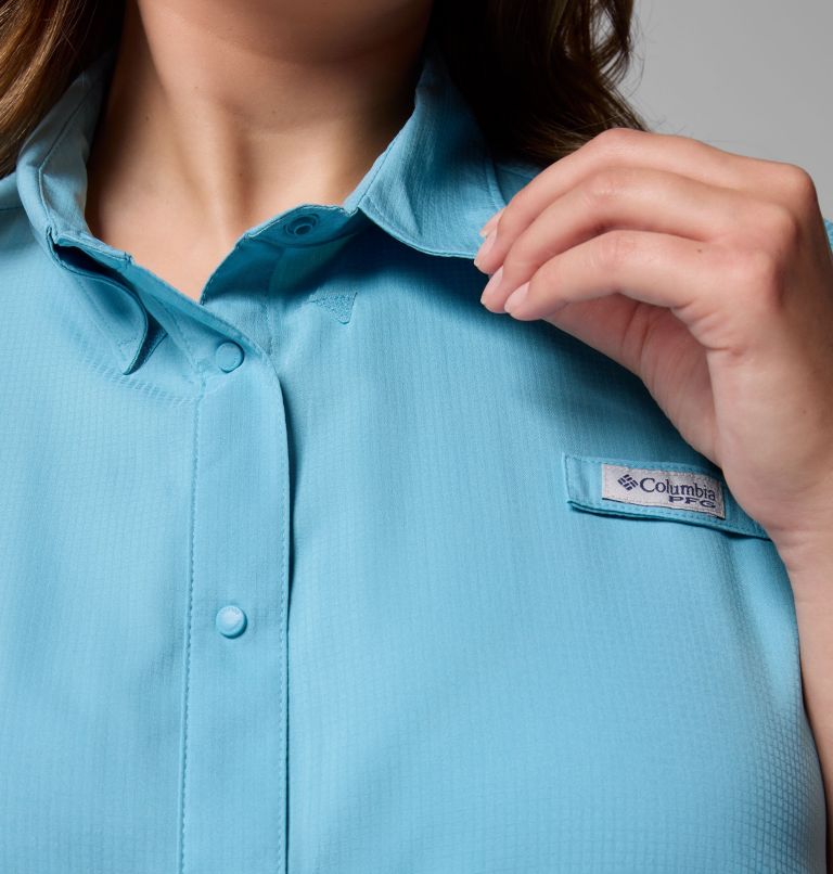 Women's PFG Tamiami II Short Sleeve Shirt - Plus Size, Color: Vintage Blue, image 6