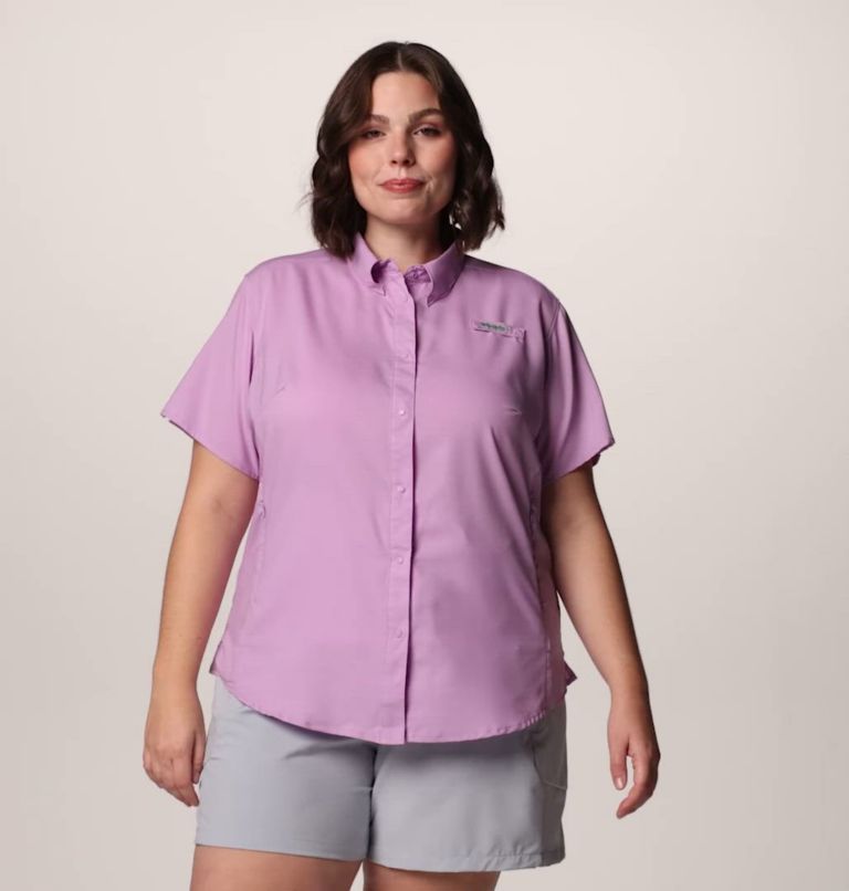 Women's PFG Tamiami II Short Sleeve Shirt - Plus Size, Color: Hydrangea