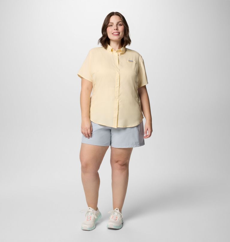 Women's PFG Tamiami II Short Sleeve Shirt - Plus Size, Color: Lemon Wash, image 6