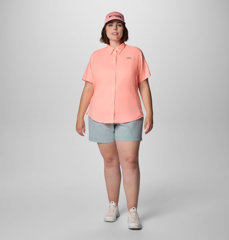 Women's PFG Tamiami II Short Sleeve Shirt - Plus Size, Color: Tiki Pink, image 3
