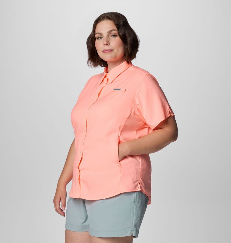 Women's PFG Tamiami II Short Sleeve Shirt - Plus Size, Color: Tiki Pink, image 4
