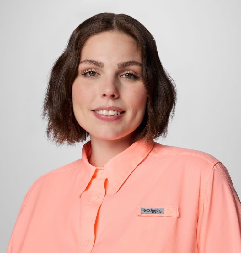 Women's PFG Tamiami II Short Sleeve Shirt - Plus Size, Color: Tiki Pink, image 5