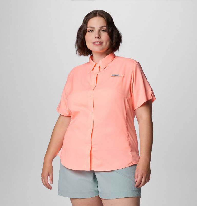 Women's PFG Tamiami II Short Sleeve Shirt - Plus Size, Color: Tiki Pink, image 1