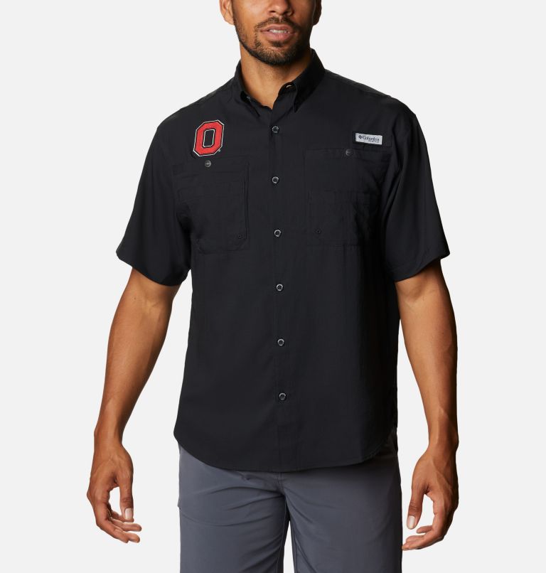 Thumbnail: Men's Collegiate PFG Tamiami Short Sleeve Shirt - Ohio, Color: OS - Black, image 1