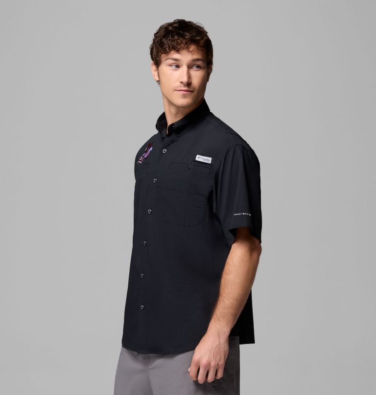 Men's Collegiate PFG Tamiami Short Sleeve Shirt - Arkansas, Color: ARK - Black, image 4