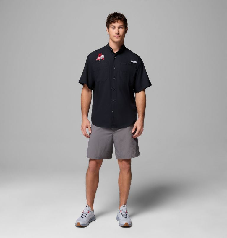 Men's Collegiate PFG Tamiami Short Sleeve Shirt - Arkansas, Color: ARK - Black, image 2