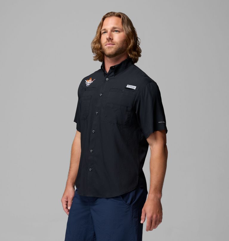 Men's Collegiate PFG Tamiami Short Sleeve Shirt - Texas, Color: TEX - Black Vault, image 4