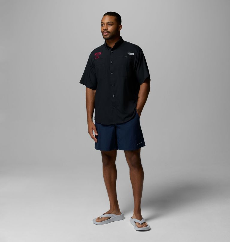 Men's Collegiate PFG Tamiami Short Sleeve Shirt - Texas A&M, Color: TAM - Black, image 2