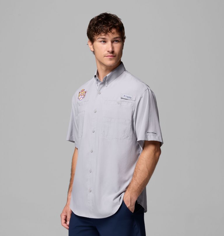 CLG Tamiami Short Sleeve Shirt | 026 | M, Color: LSU - Columbia Grey, image 4