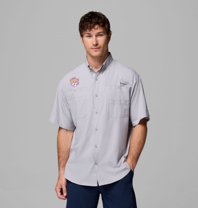 CLG Tamiami Short Sleeve Shirt | 026 | M, Color: LSU - Columbia Grey, image 1