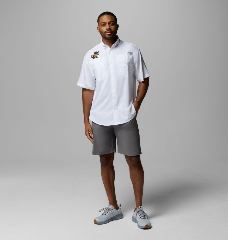 Men's Collegiate PFG Tamiami Short Sleeve Shirt - Florida, Color: FLA - White, image 2