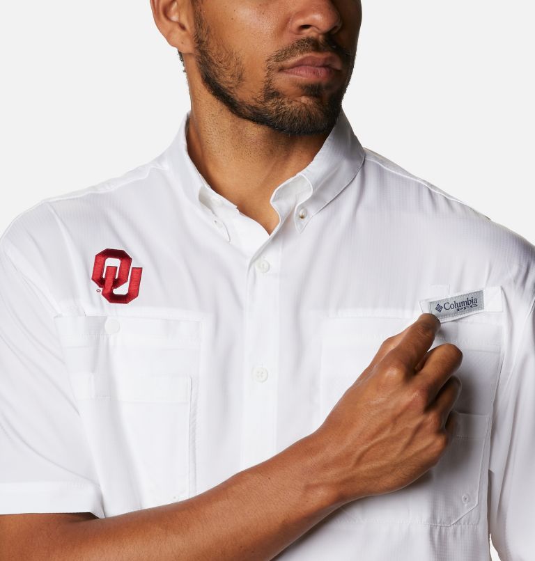 Men's Collegiate PFG Tamiami Short Sleeve Shirt - Oklahoma, Color: OK - White, image 4