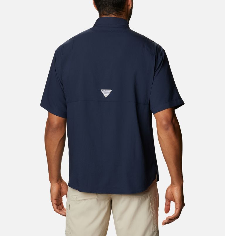 Thumbnail: Men's Collegiate PFG Tamiami Short Sleeve Shirt -  West Virginia, Color: WV - Collegiate Navy, image 2