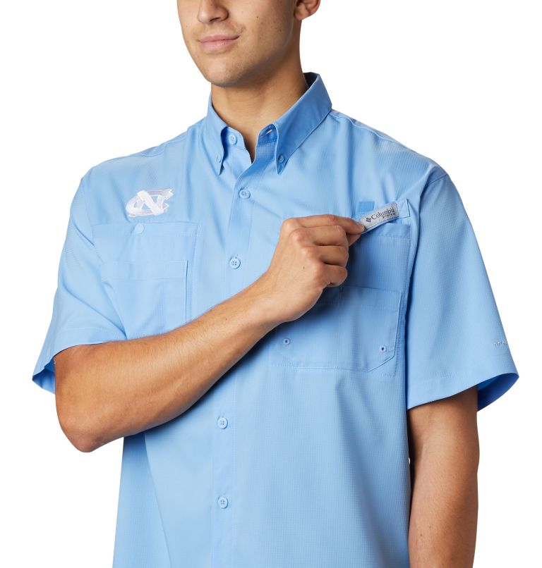 Men's Collegiate PFG Tamiami Short Sleeve Shirt - North Carolina, Color: NC - White Cap, image 5