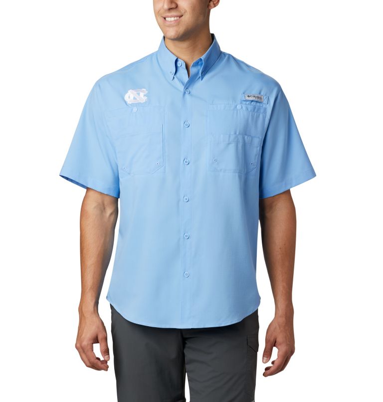 Men's Collegiate PFG Tamiami Short Sleeve Shirt - North Carolina, Color: NC - White Cap, image 1