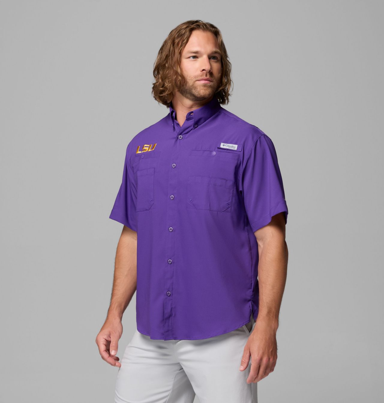 Men's Collegiate PFG Tamiami™ Short Sleeve Shirt - LSU 4