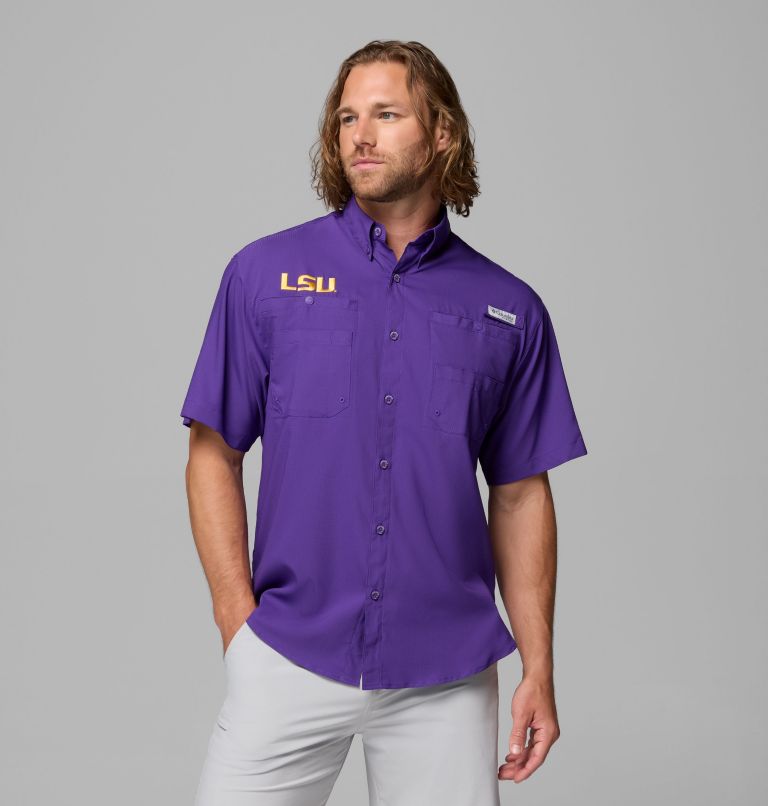 Collegiate Tamiami Short Sleeve Shirt | 517 | XXL, Color: LSU - Vivid Purple, image 1