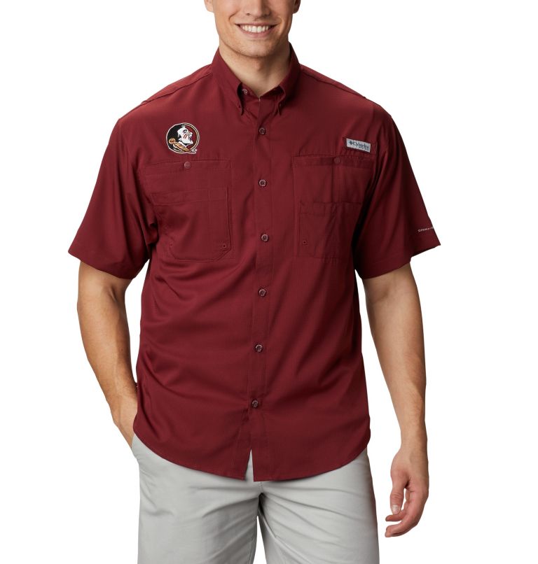 Texas A&M Columbia Tamiami Short Sleeve Maroon Fishing Shirt