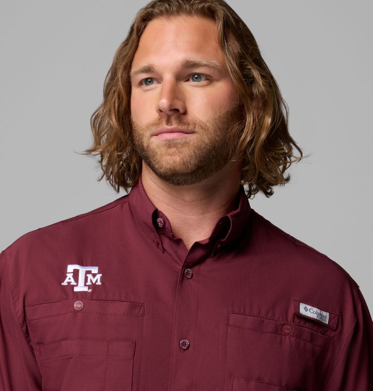 Men's Collegiate PFG Tamiami Short Sleeve Shirt - Texas A&M, Color: TAM - Maroon, image 5