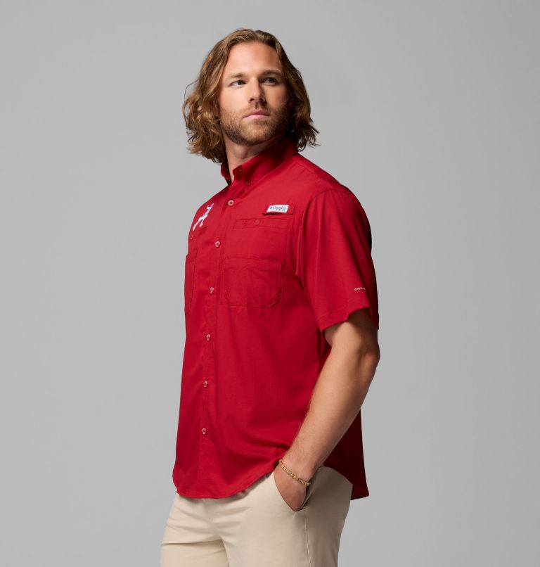 Men's Collegiate PFG Tamiami Short Sleeve Shirt - Alabama, Color: ALA - Red Velvet, image 4