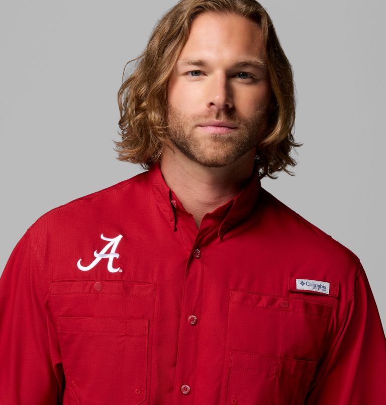 Men's Collegiate PFG Tamiami Short Sleeve Shirt - Alabama, Color: ALA - Red Velvet, image 5
