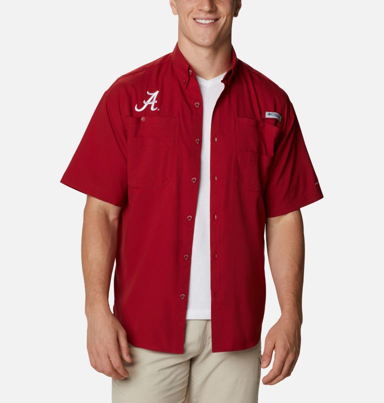 Thumbnail: Men's Collegiate PFG Tamiami Short Sleeve Shirt - Alabama, Color: ALA - Red Velvet, image 1